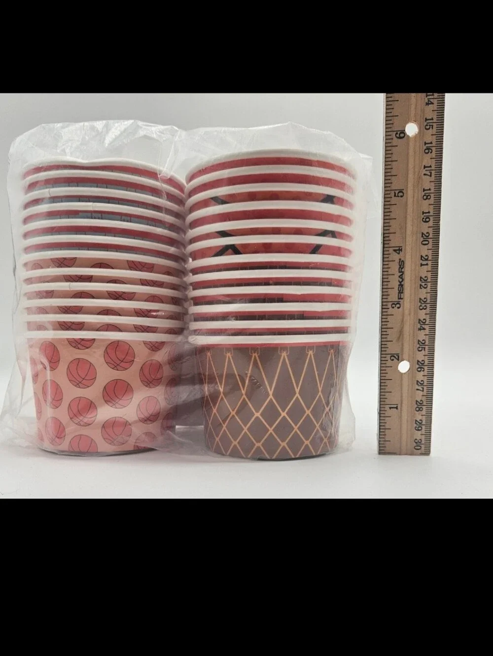 Basketball-Themed Party Snack Cups - Orange & Multicolor 48 Pack